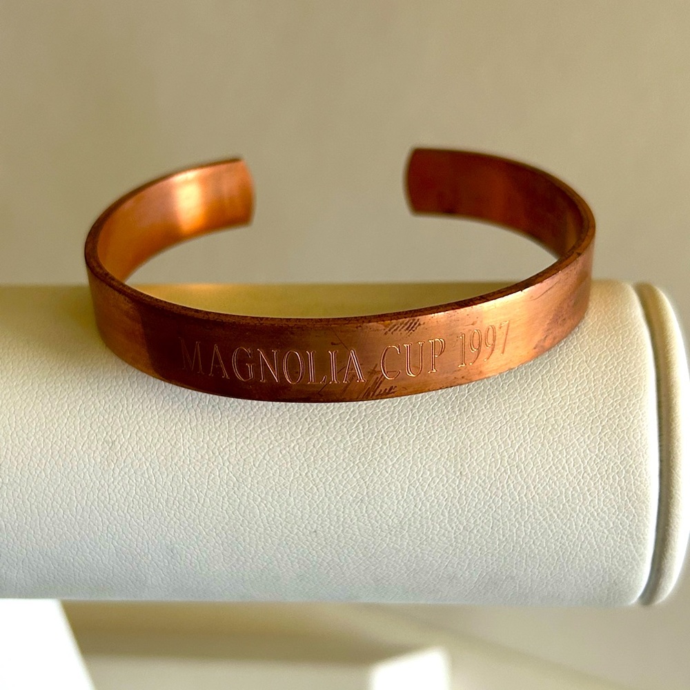 Vintage Copper-Tone Magnolia Cup Bracelet